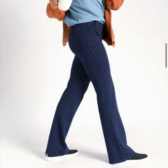 Betabrand Pants - Betabrand Womens Bootcut Pants Blue Chevron S New